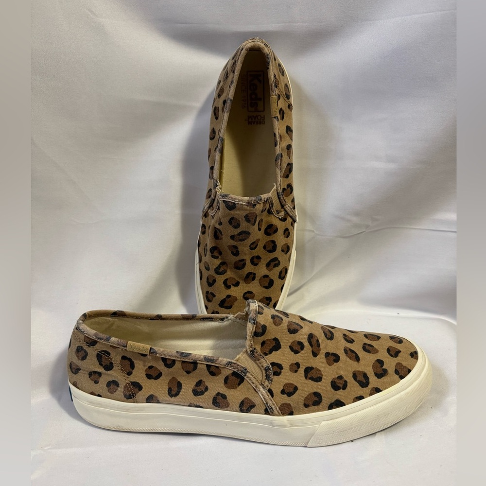 Keds Tan Leopard Slip-On Shoes